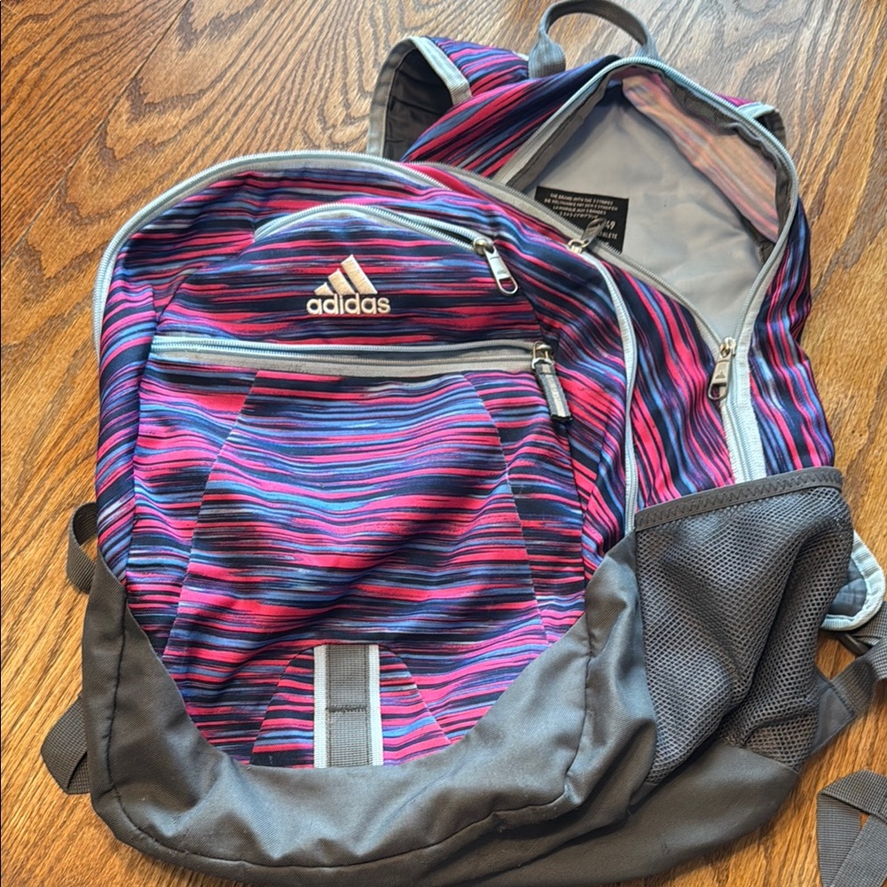 Adidas women's Backpack with Pink and Blue Stripes